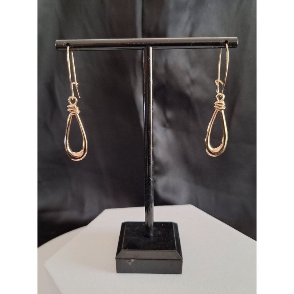 Robert Lee Morris Soho Gold-tone Teardrop Earrings – Sculptural Drop Design - Picture 8 of 8